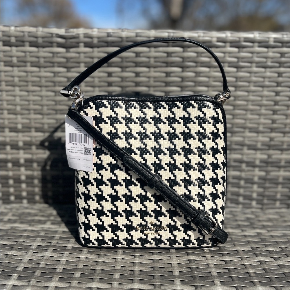 Kate Spade Darcy Houndstooth Bucket Small Bag, NWT $379 Retail